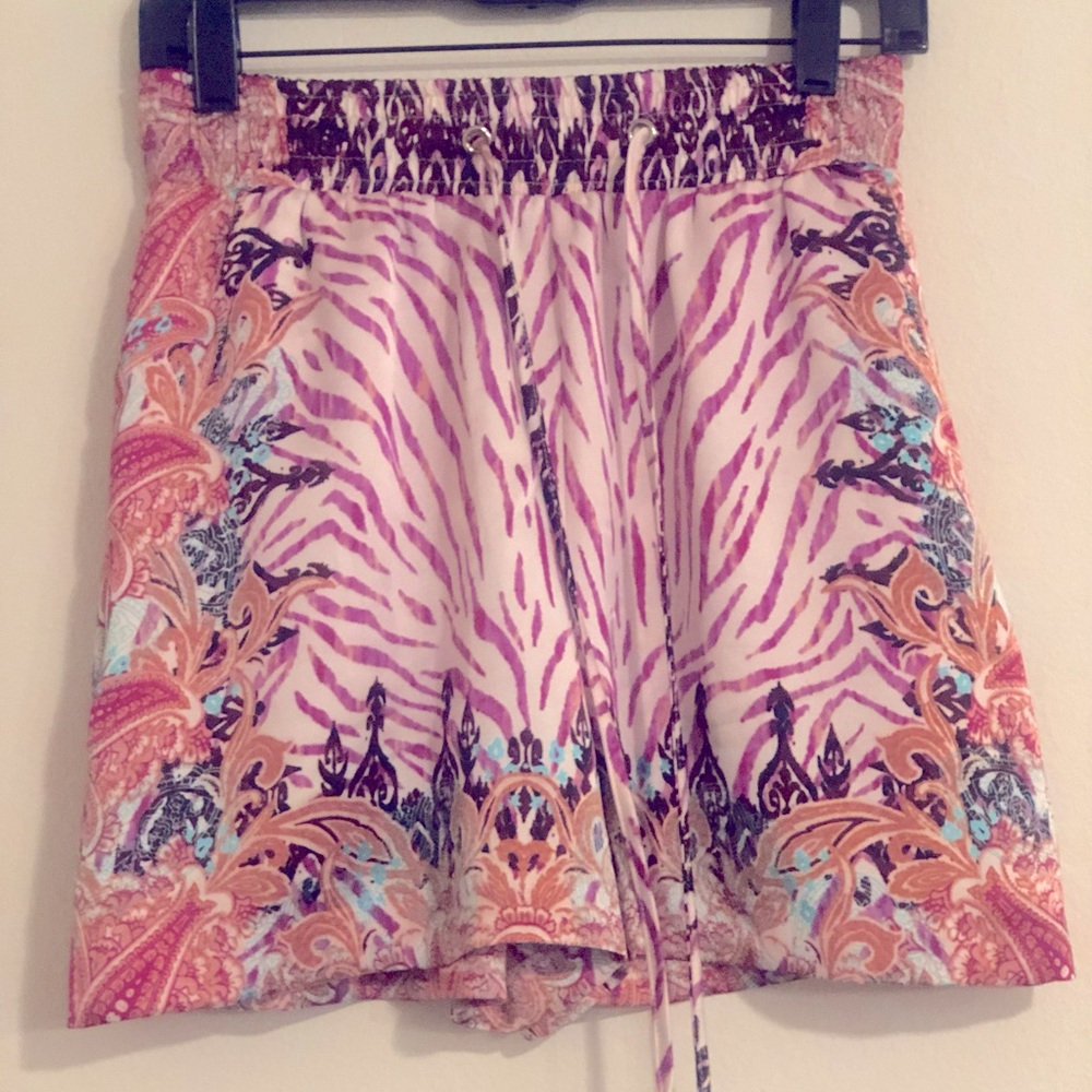 INC Pink zebra pattern drawstring shorts SZ Small SOLD!!